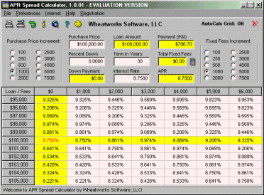 APR Spread Calculator Screenshot